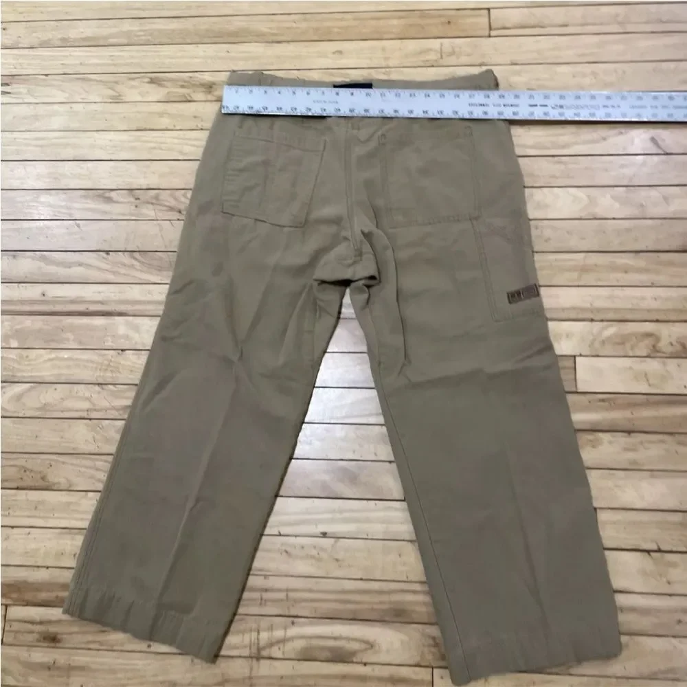 PRANA Brown Twill Carpenter Pants Mens XL Made USA Wide Belted Outdoor 38x28